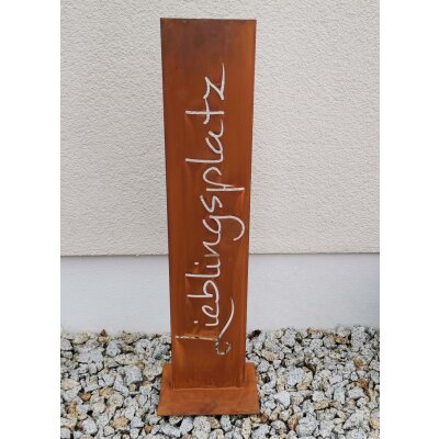 Standtafel "Lieblingsplatz" - Edelrost Gr. 1: 71 cm