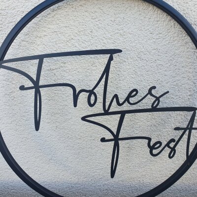 Schild "Frohes Fest" - schwarz