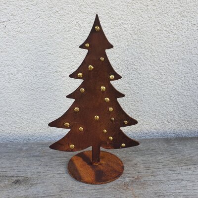 Tannenbaum mit Goldpunkten - Edelrost