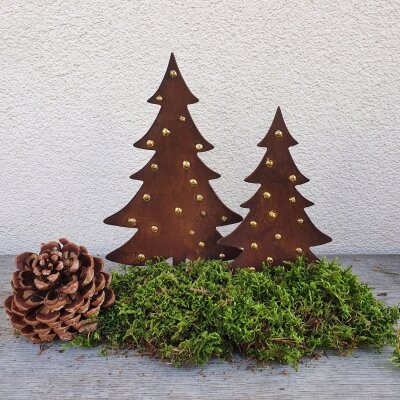 Tannenbaum mit Goldpunkten - Edelrost