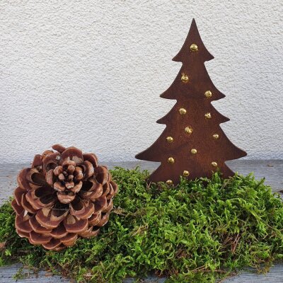 Tannenbaum mit Goldpunkten - Edelrost