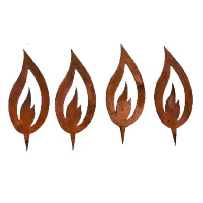 4er Set Flamme zum Stecken (5 cm)