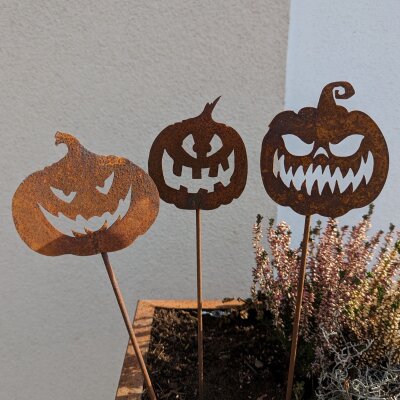 Topfstecker Halloween Kürbis - 3er Set