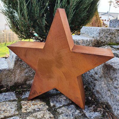 3D Weihnachtsstern - Edelrost Stern groß