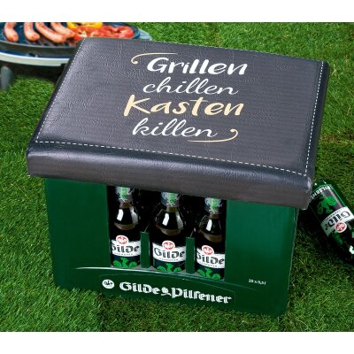 Sitzpolster für Getränkekiste - Grillen,...